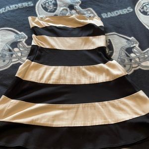 Monetary stripes cream and black dress